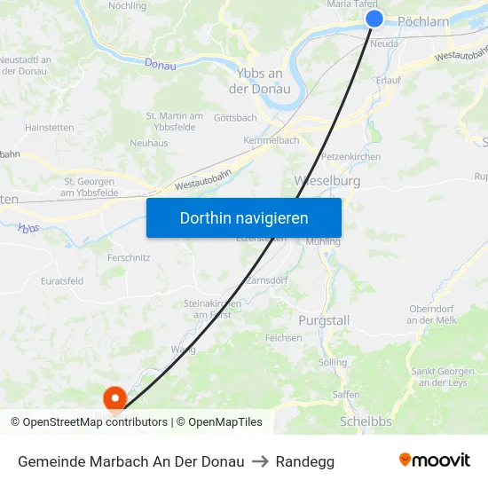 Gemeinde Marbach An Der Donau to Randegg map