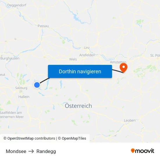 Mondsee to Randegg map