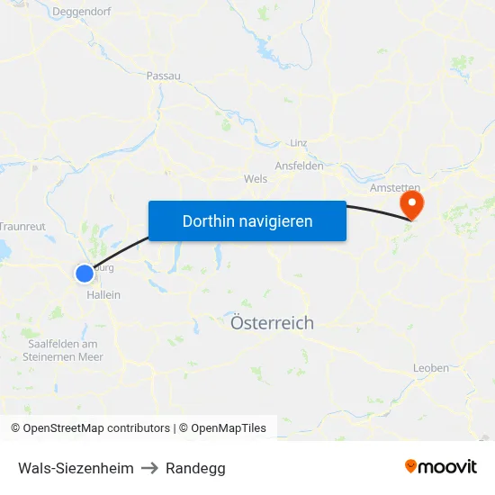 Wals-Siezenheim to Randegg map