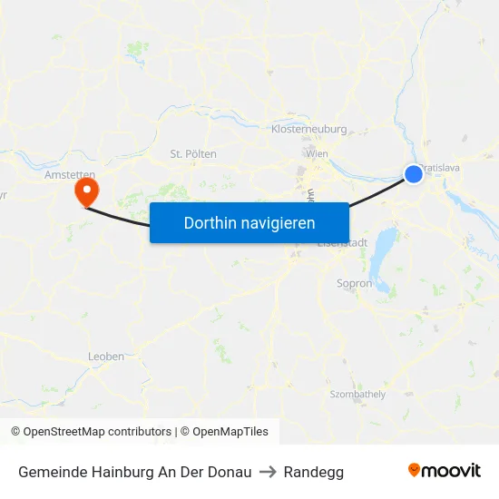 Gemeinde Hainburg An Der Donau to Randegg map