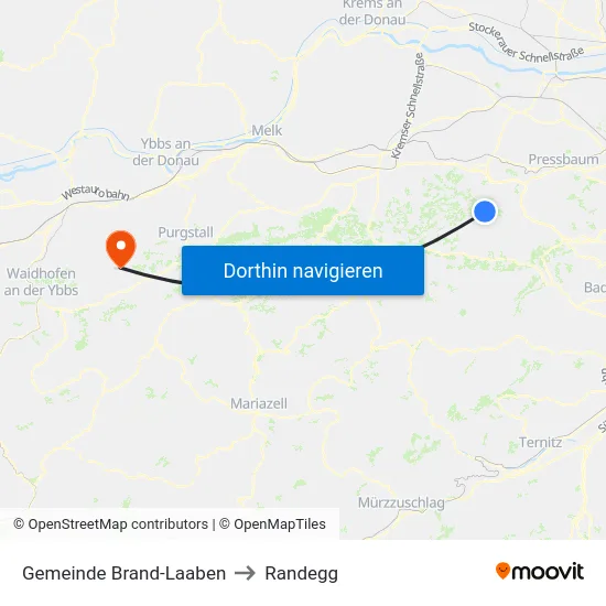 Gemeinde Brand-Laaben to Randegg map