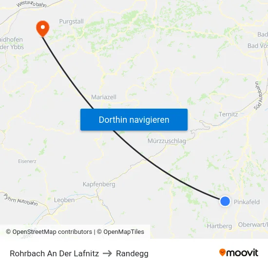 Rohrbach An Der Lafnitz to Randegg map