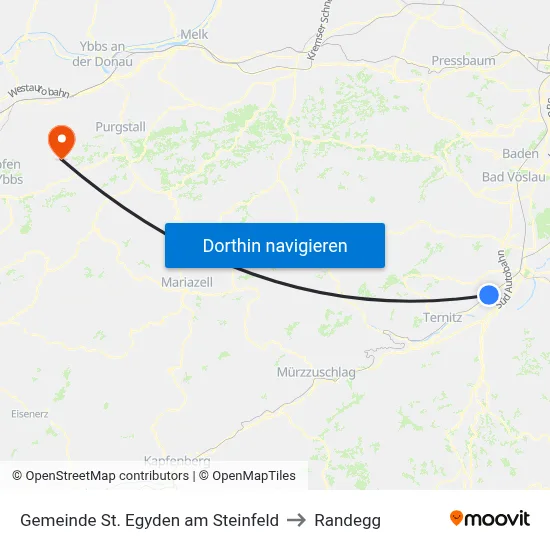 Gemeinde St. Egyden am Steinfeld to Randegg map