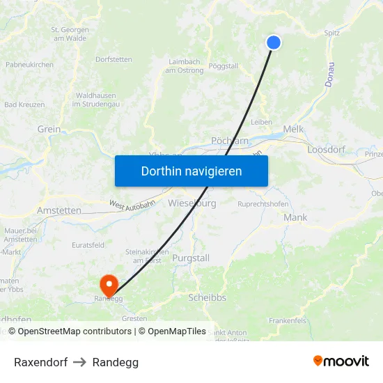 Raxendorf to Randegg map