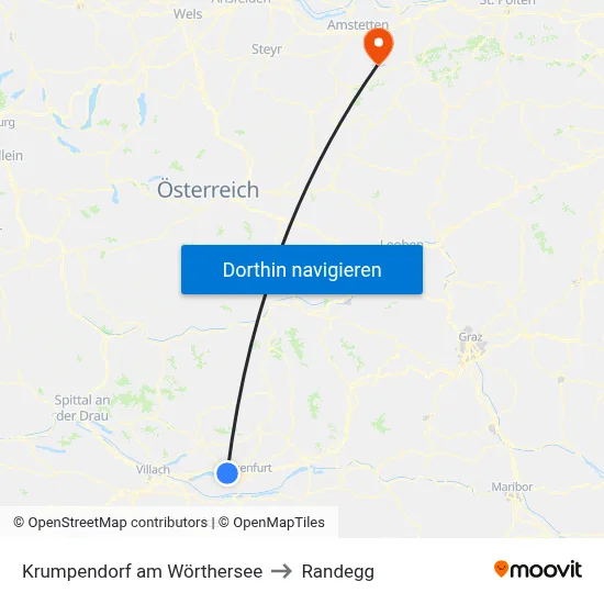 Krumpendorf am Wörthersee to Randegg map