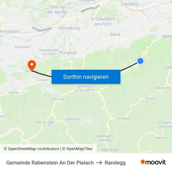 Gemeinde Rabenstein An Der Pielach to Randegg map