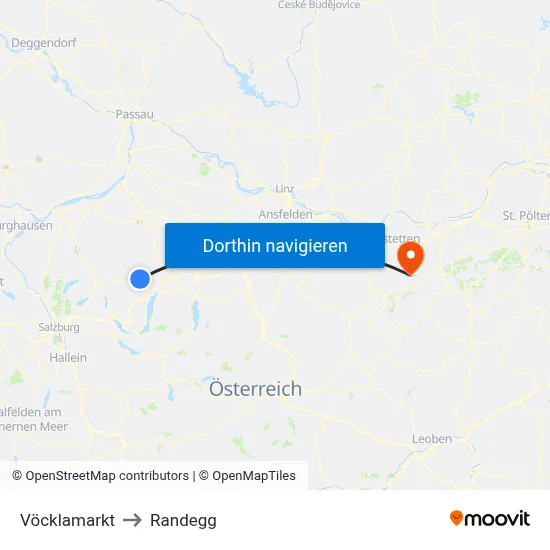 Vöcklamarkt to Randegg map