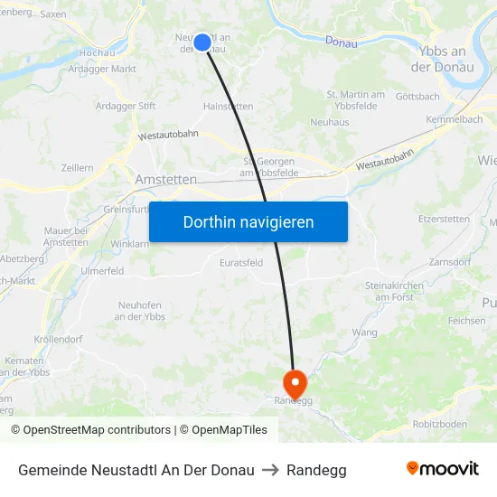 Gemeinde Neustadtl An Der Donau to Randegg map