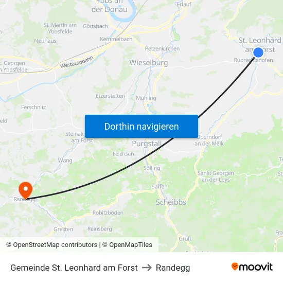 Gemeinde St. Leonhard am Forst to Randegg map
