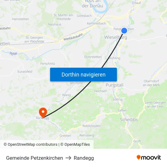 Gemeinde Petzenkirchen to Randegg map