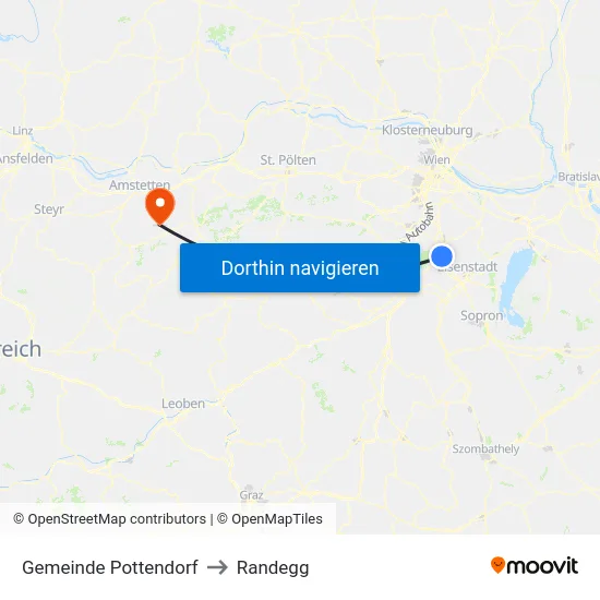 Gemeinde Pottendorf to Randegg map