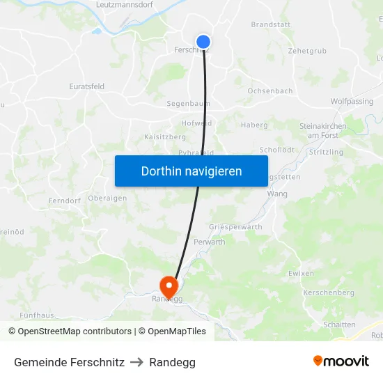 Gemeinde Ferschnitz to Randegg map