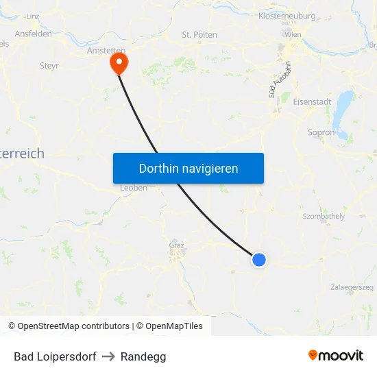 Bad Loipersdorf to Randegg map