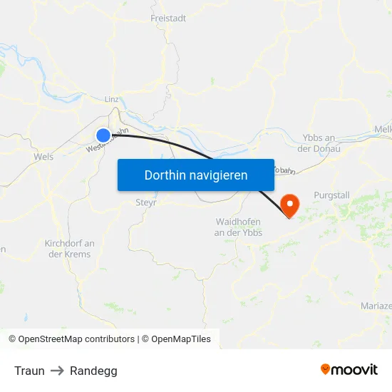 Traun to Randegg map
