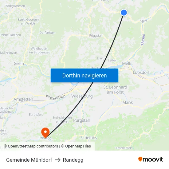Gemeinde Mühldorf to Randegg map