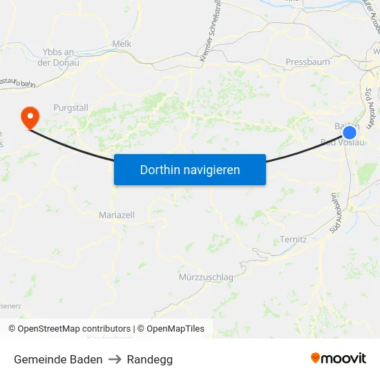 Gemeinde Baden to Randegg map