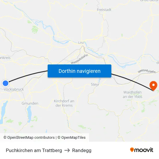 Puchkirchen am Trattberg to Randegg map