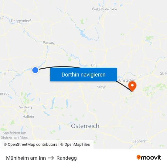 Mühlheim am Inn to Randegg map