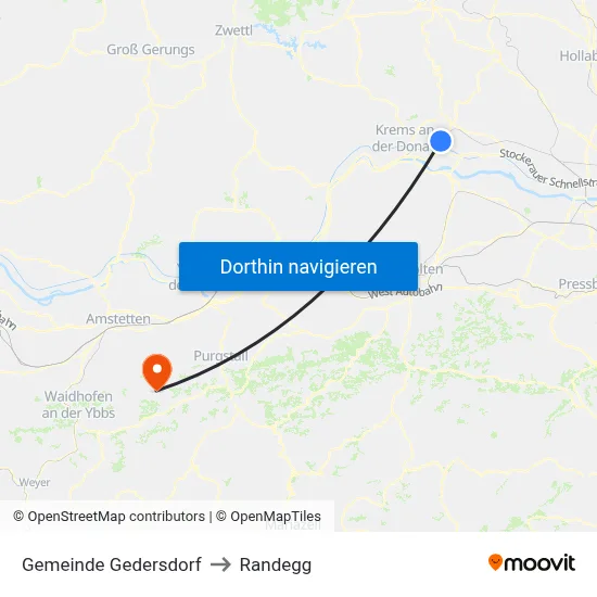 Gemeinde Gedersdorf to Randegg map