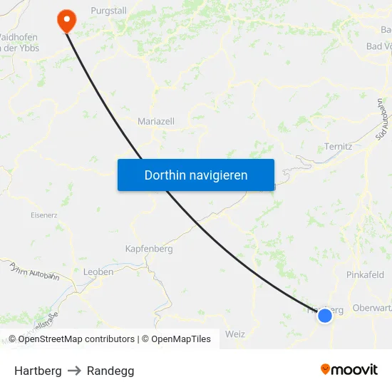 Hartberg to Randegg map