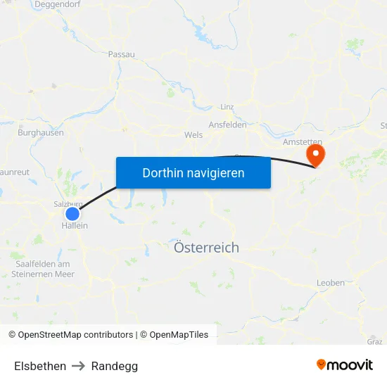 Elsbethen to Randegg map
