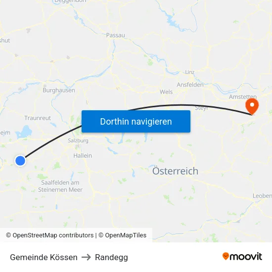Gemeinde Kössen to Randegg map