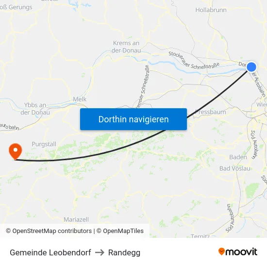 Gemeinde Leobendorf to Randegg map