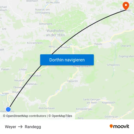 Weyer to Randegg map