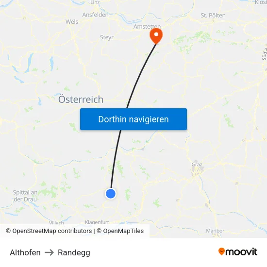 Althofen to Randegg map