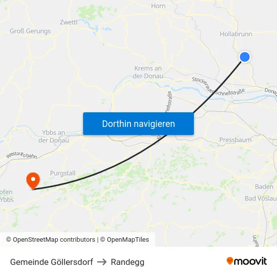Gemeinde Göllersdorf to Randegg map