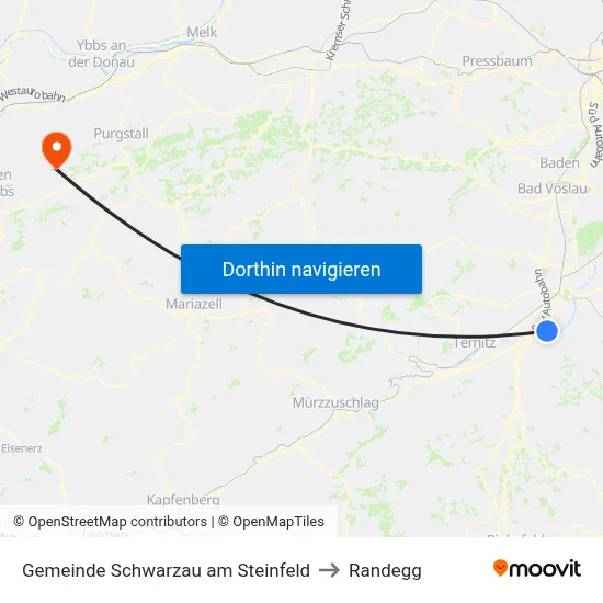 Gemeinde Schwarzau am Steinfeld to Randegg map