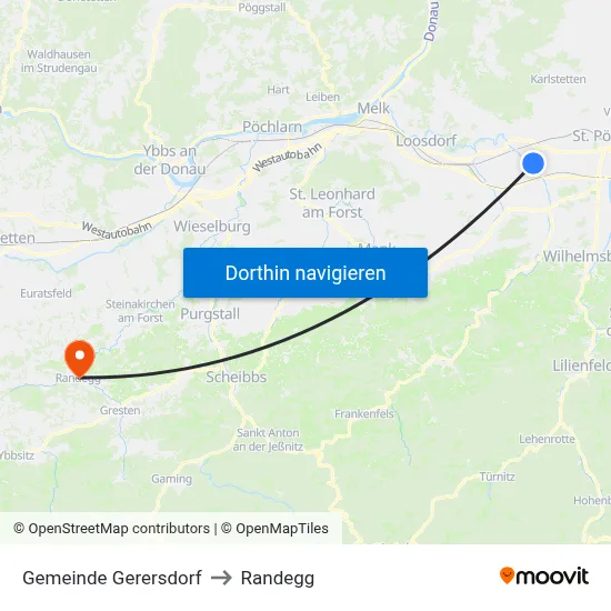 Gemeinde Gerersdorf to Randegg map