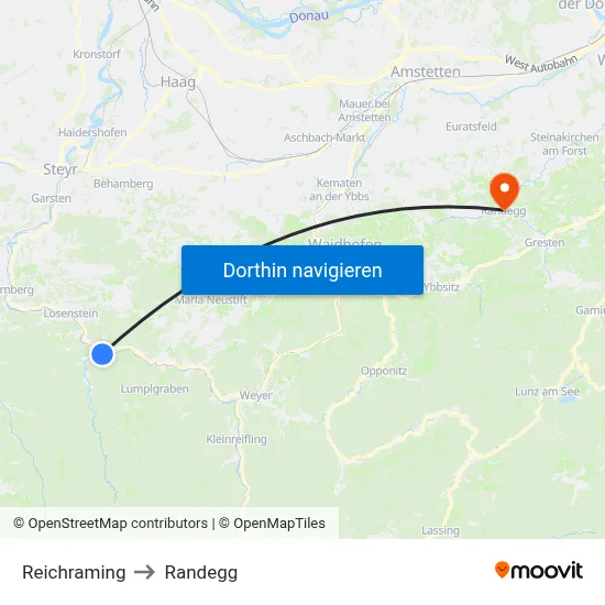 Reichraming to Randegg map