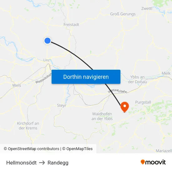Hellmonsödt to Randegg map