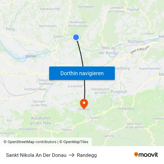 Sankt Nikola An Der Donau to Randegg map