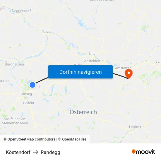 Köstendorf to Randegg map