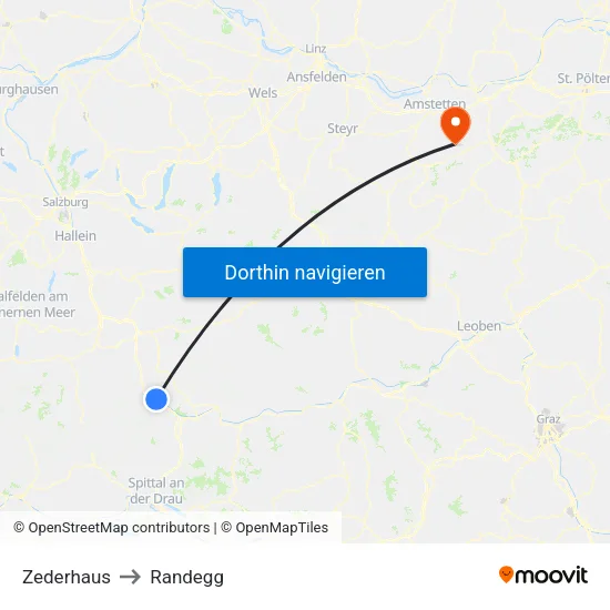 Zederhaus to Randegg map