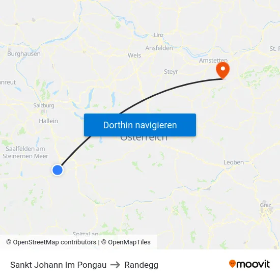 Sankt Johann Im Pongau to Randegg map
