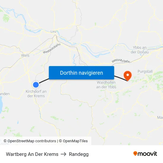 Wartberg An Der Krems to Randegg map