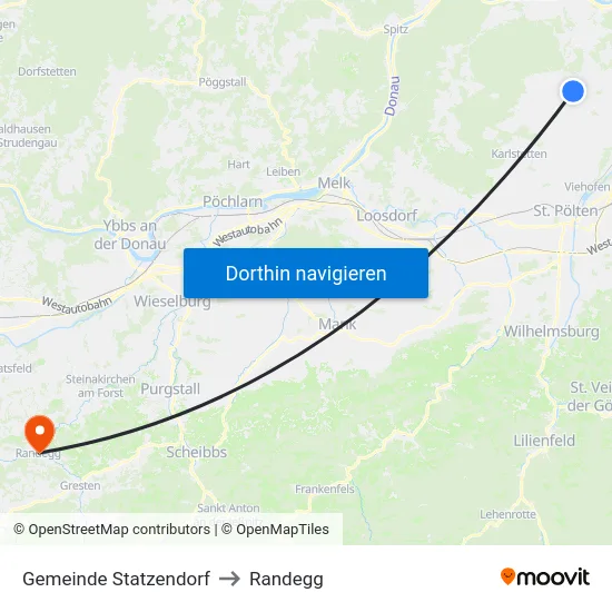 Gemeinde Statzendorf to Randegg map