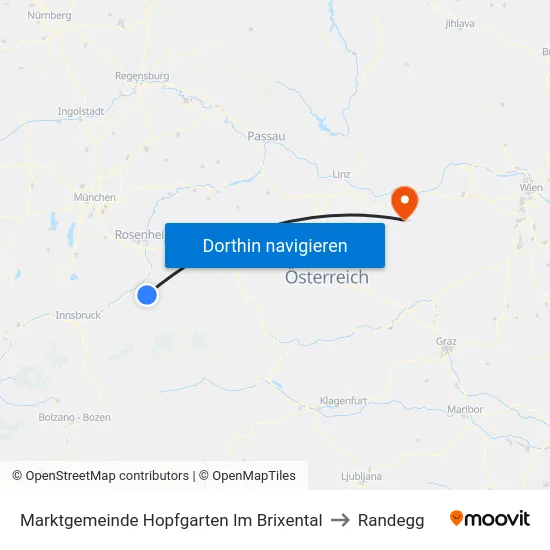 Marktgemeinde Hopfgarten Im Brixental to Randegg map