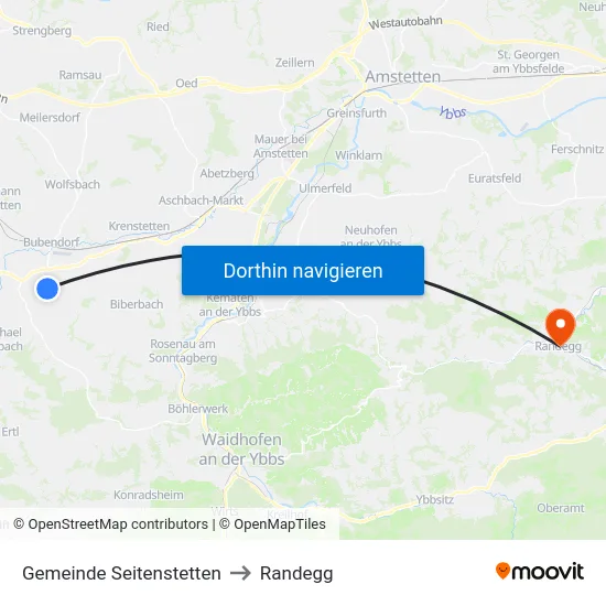 Gemeinde Seitenstetten to Randegg map