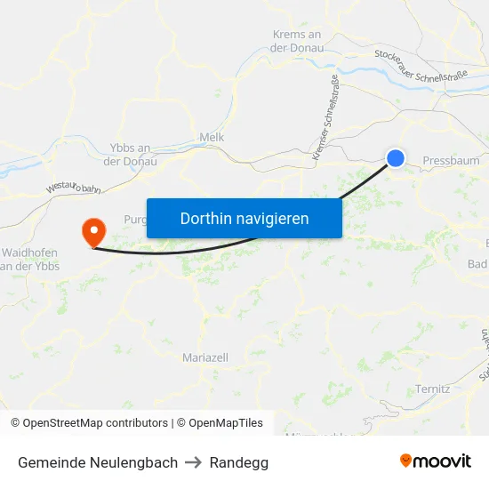 Gemeinde Neulengbach to Randegg map