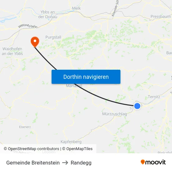 Gemeinde Breitenstein to Randegg map