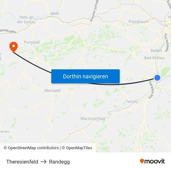 Theresienfeld to Randegg map