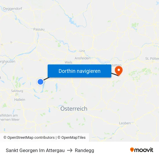 Sankt Georgen Im Attergau to Randegg map
