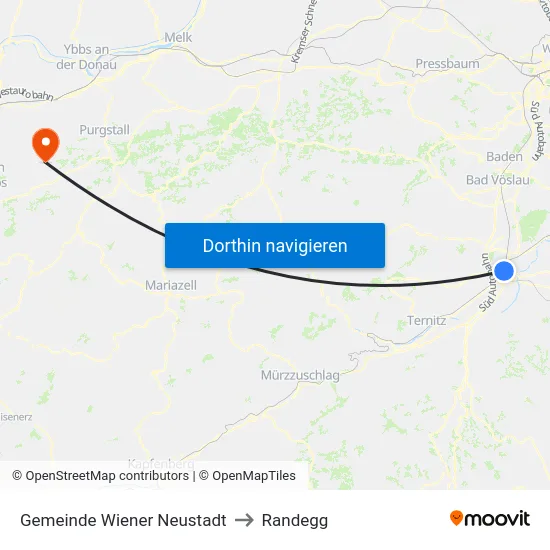 Gemeinde Wiener Neustadt to Randegg map