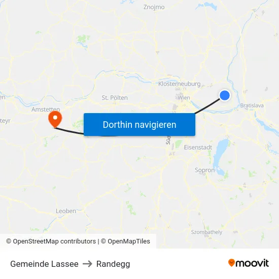 Gemeinde Lassee to Randegg map