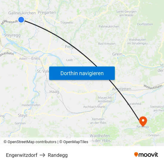Engerwitzdorf to Randegg map