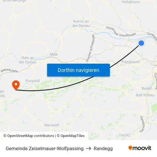 Gemeinde Zeiselmauer-Wolfpassing to Randegg map